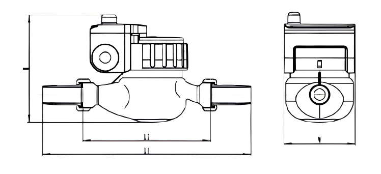 LXSFW Wc Non Magnetic Smart Water Meter Dimension